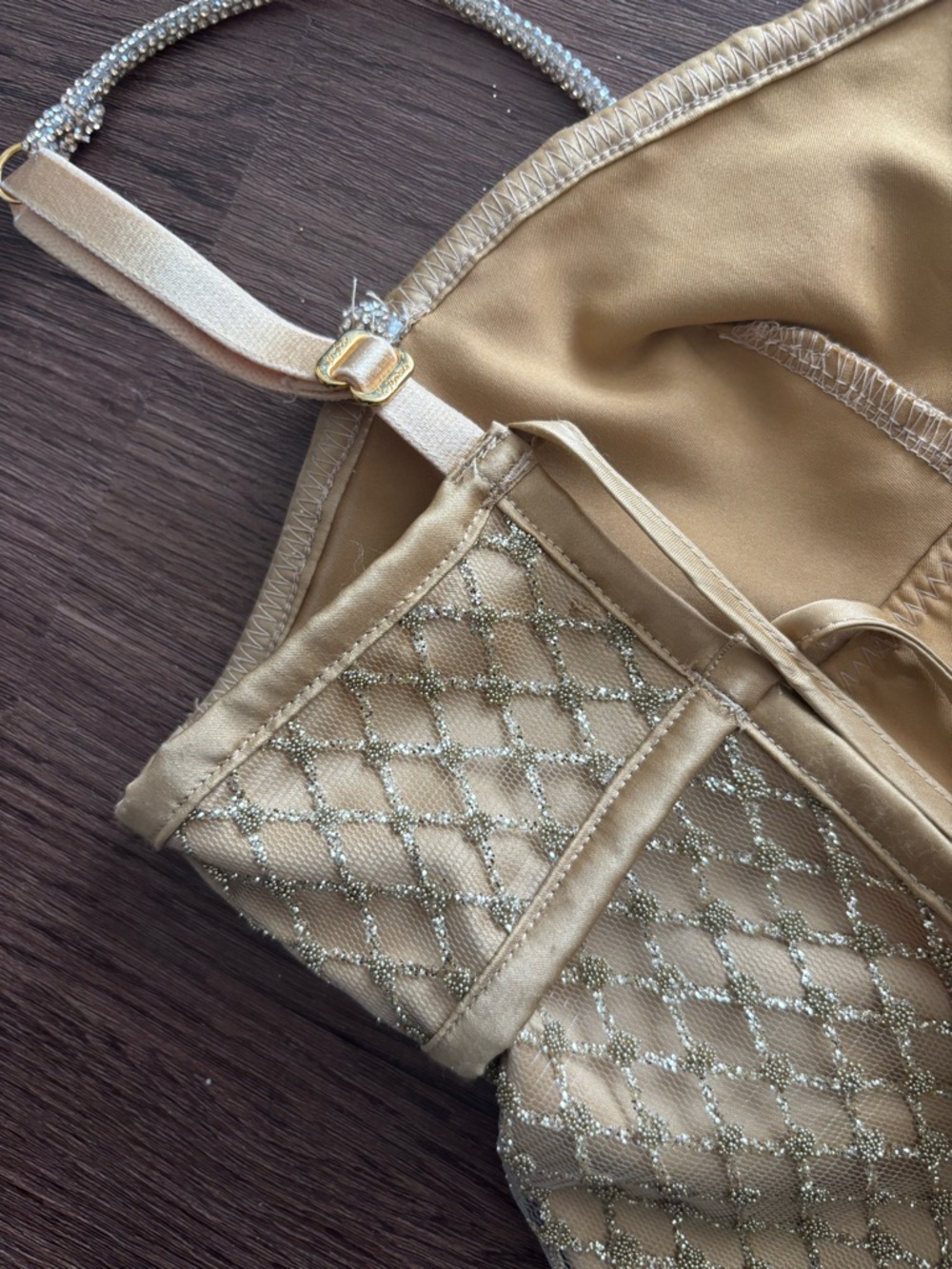For Love and Lemons Glitter Slip Dress In Gold - Picture 8 of 8